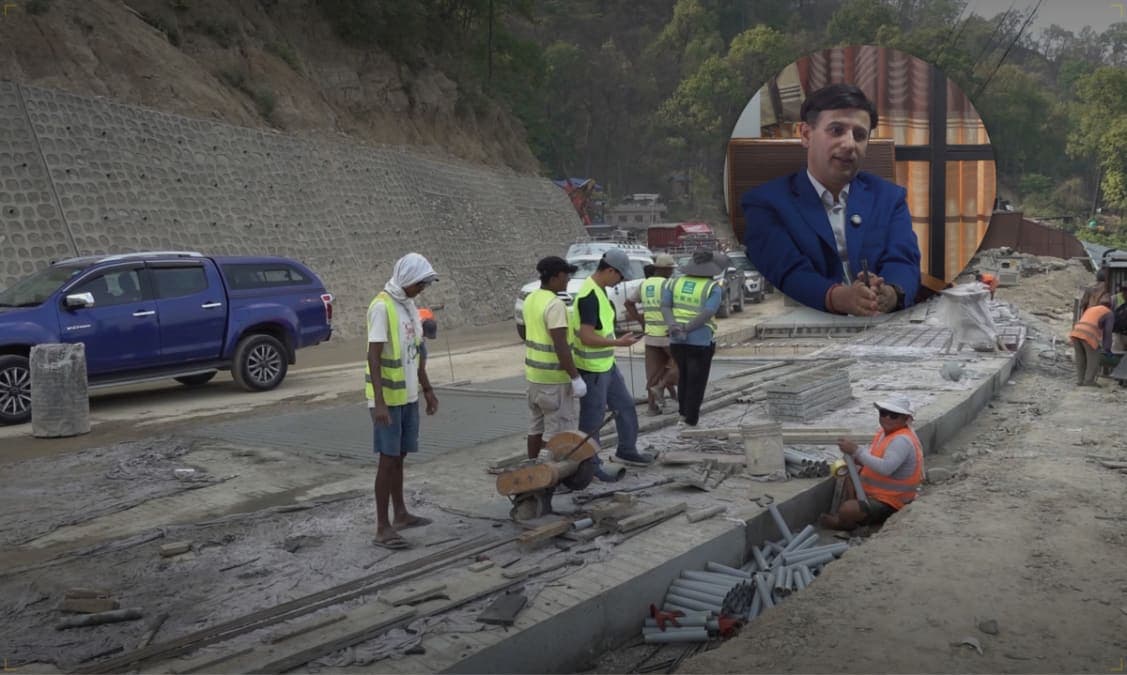 दाउन्ने खण्डको सडक ३० वर्षसम्म टिक्ने, निर्माण कार्य अन्तिम चरणमा