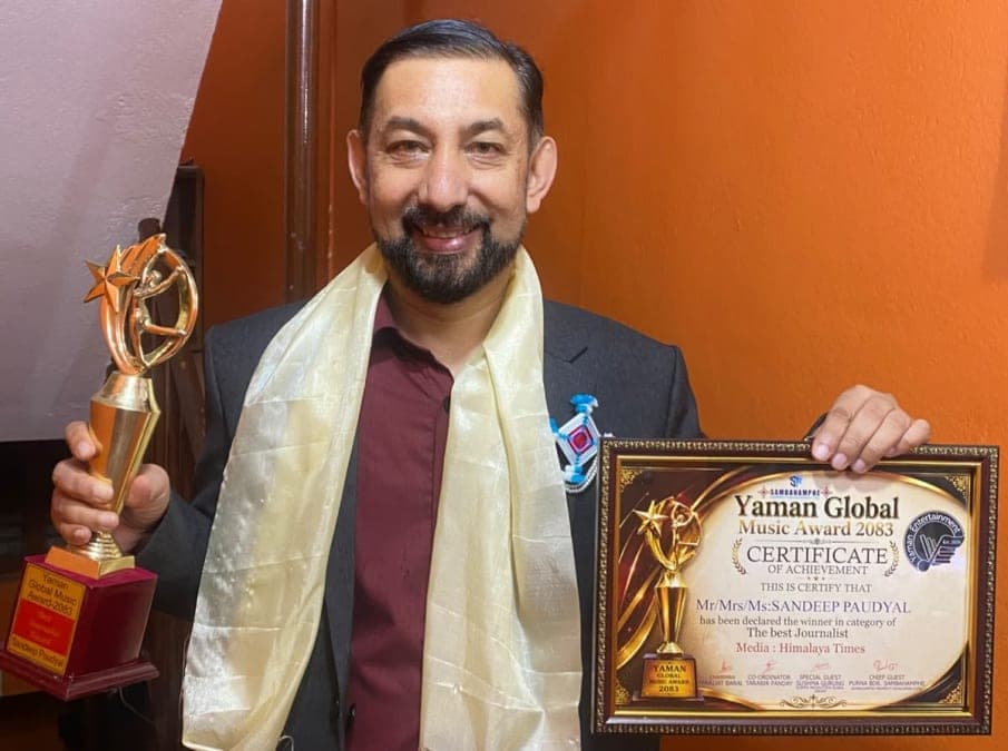 सञ्चारकर्मी पौड्याललाई पत्रकारिता सम्मान